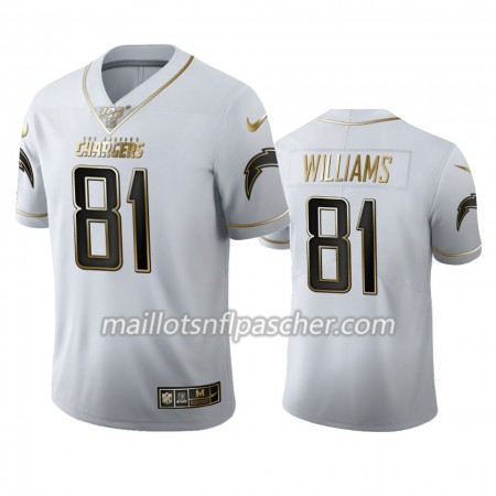 Maillot Los Angeles Chargers Mike Williams 81 Nike Blanc Golden Edition 100th - Homme